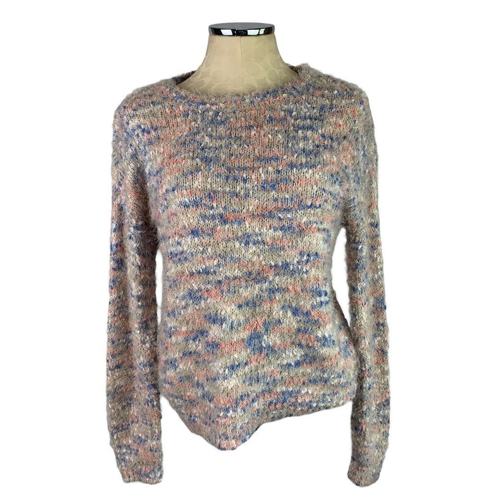 Medium So Fuzzy Women's Sweater Gray Blue Pink Soft Comfy